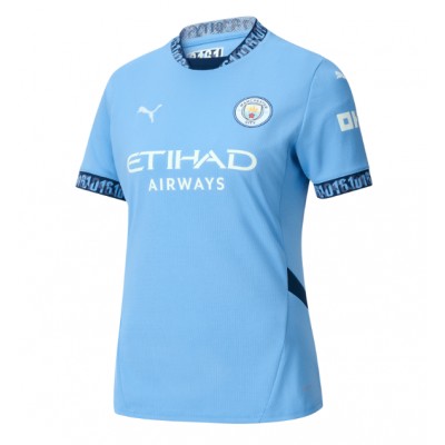Fotbalové Dres Manchester City Oscar Bobb #52 Dámské Domácí 2024-25 Krátký Rukáv Fotbalové Dres Manchester City Oscar Bobb #52 Dámské Domácí 2024-25 Krátký Rukáv